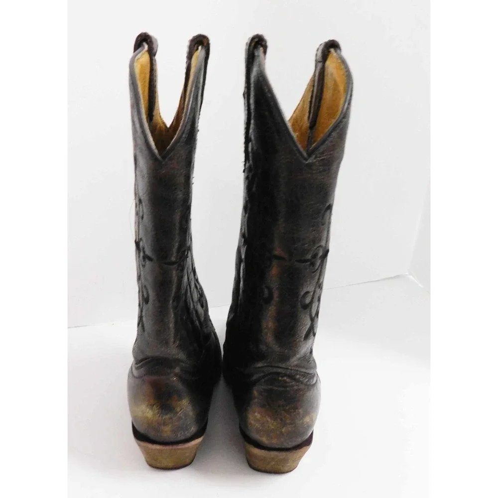 Corral Teens Metallic Bronze Embroidered Western Cowboy Boots Size‎ 2.5